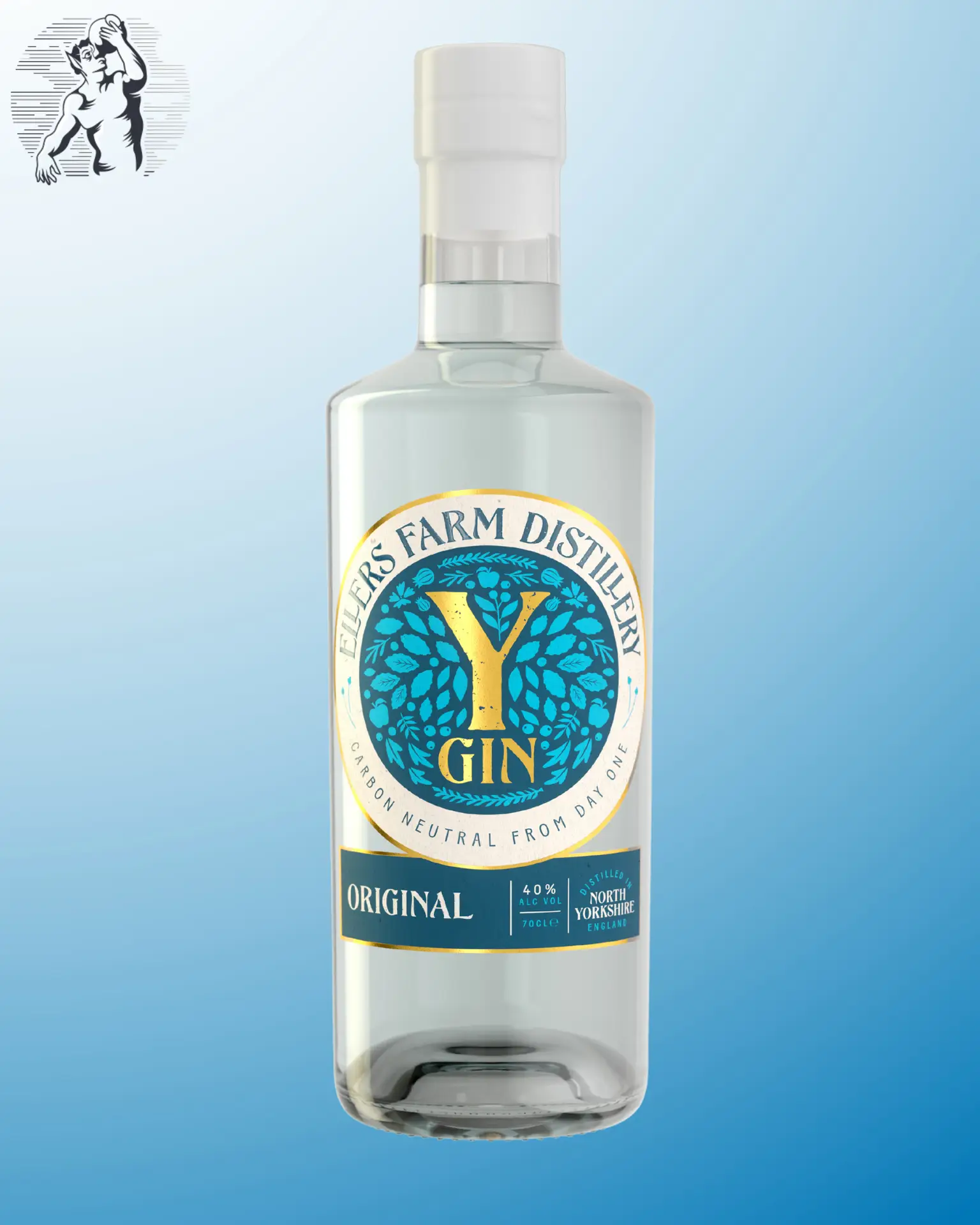 Y-Gin från Ellers Farm Distillery – En elegant London Dry Gin med inslag av enbär, kardemumma och Yorkshire-rabarber. Perfekt för klassiska gin-cocktails.